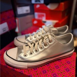 Converse Metallic Silver Sneakers